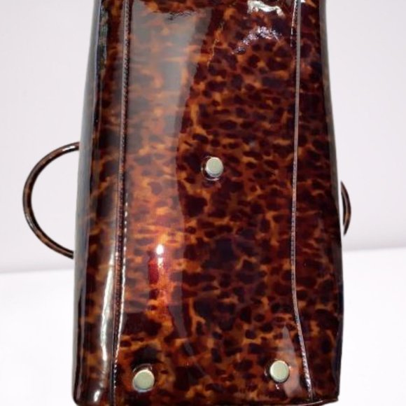 SAINT LAURENT DUFFLE BAG Patent Leather Tortoise Shell - Picture 6 of 10